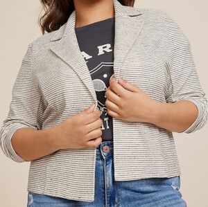 Maurices 2x Plus Blazer - Striped and Lightweight